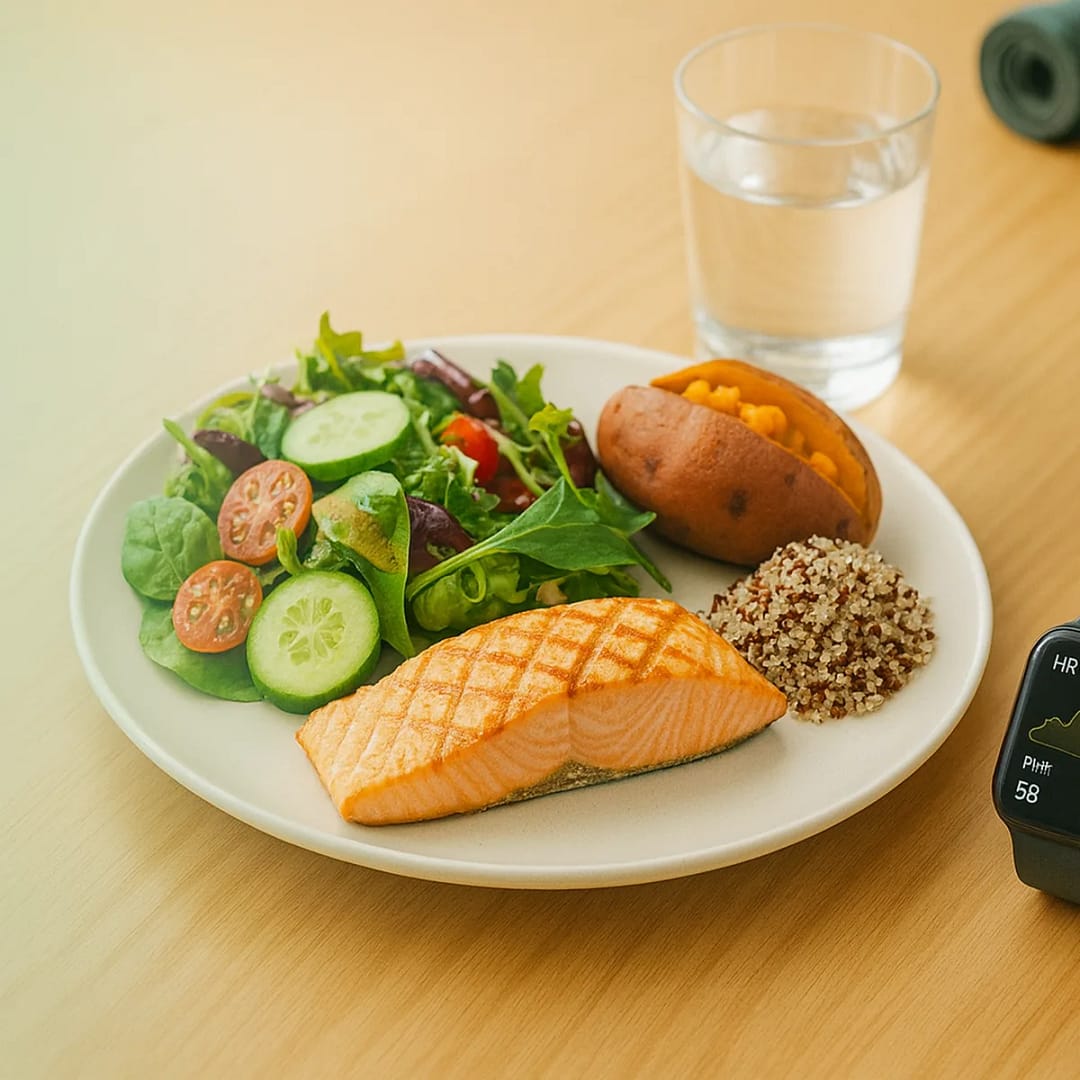 Balanced high-protein meal—protein pacing for lifters who try fasting