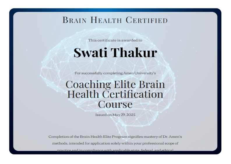 Health coaching certification - Brain Health